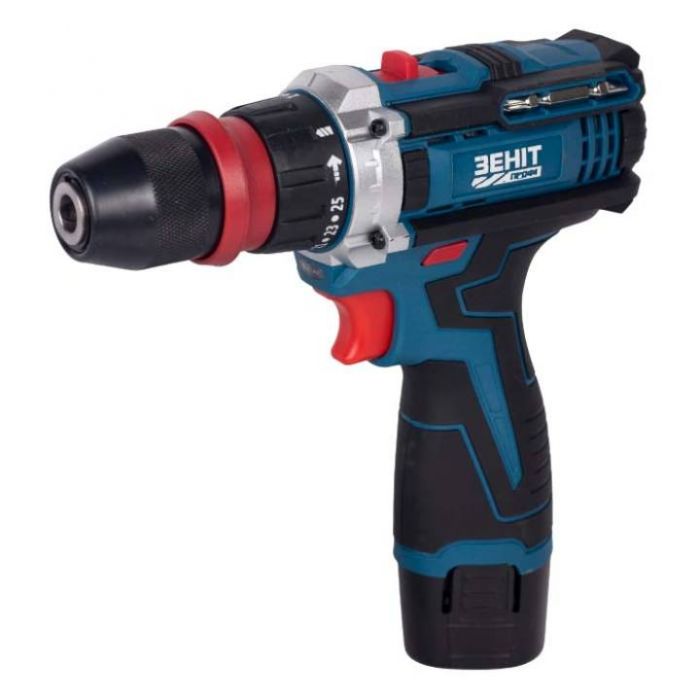 Шурупокрут-дриль акумуляторний Зеніт Профі ЗПША-12/20 DFR 12В 2х2А·год 25Нм 350·1500об/хв 1кг