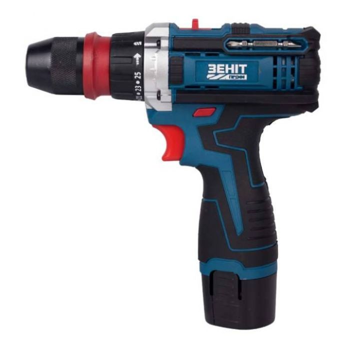 Шурупокрут-дриль акумуляторний Зеніт Профі ЗПША-12/20 DFR 12В 2х2А·год 25Нм 350·1500об/хв 1кг