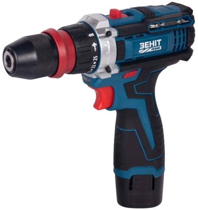 Шурупокрут-дриль акумуляторний Зеніт Профі ЗПША-12/20 DFR 12В 2х2А·год 25Нм 350·1500об/хв 1кг