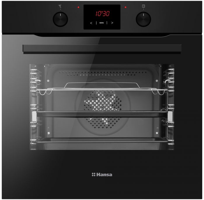 Духова шафа Hansa електрична, 77л, A, дисплей, конвекція, матовий чорний