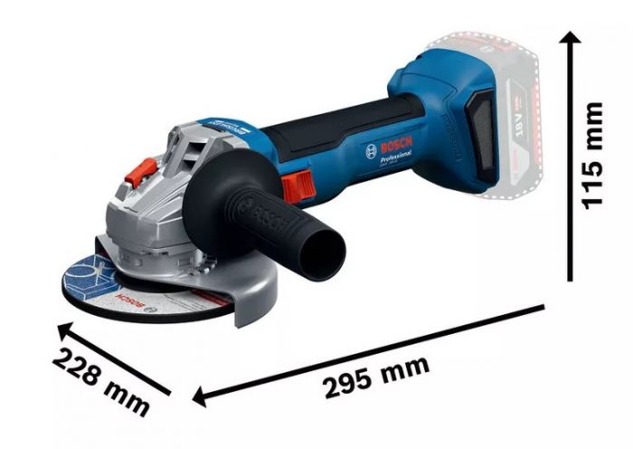 Шліфмашина кутова акумуляторна Bosch GWS 18V-8 125мм 18В 2x5А·год 0-11000об·хв 1.7кг кейс ЗП  GAL 18V-40