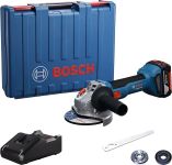 Шліфмашина кутова акумуляторна Bosch GWS 18V-8 125мм 18В 1x4А·год 0-11000об·хв 1.6кг кейс ЗП  GAL 18V-40 Шліфмашина кутова акумуляторна Bosch GWS 18V-8 125мм 18В 1x4А·год 0-11000об·хв 1.6кг кейс ЗП  GAL 18V-40