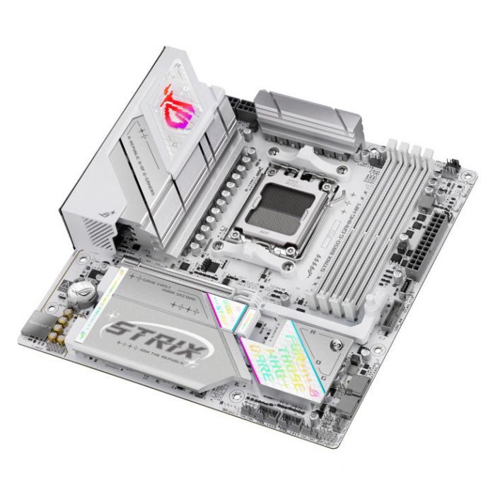 Материнcька плата ASUS ROG STRIX B850-G GAMING WIFI sAM5 B850 4xDDR5 M.2 HDMI DP WiFi BT mATX білий