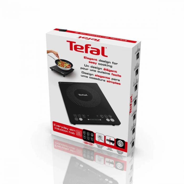 Плитка настільна Tefal індукційна Everyday Slim, комфорок - 1 на 2.1кВт, керування - сенсорне, пррограм - 6, чорний
