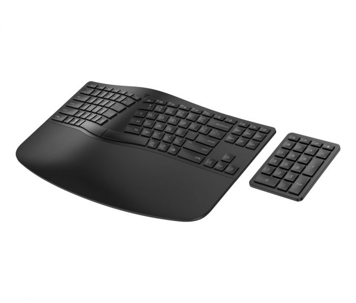 Клавіатура мембранна HP 960 BLK Ergonomic split-zone, 112key, BT, EN/UK, чорний