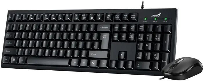 Комплект клавіатура та миша Genius KM-100SE, AI, EN/UKR, чорний