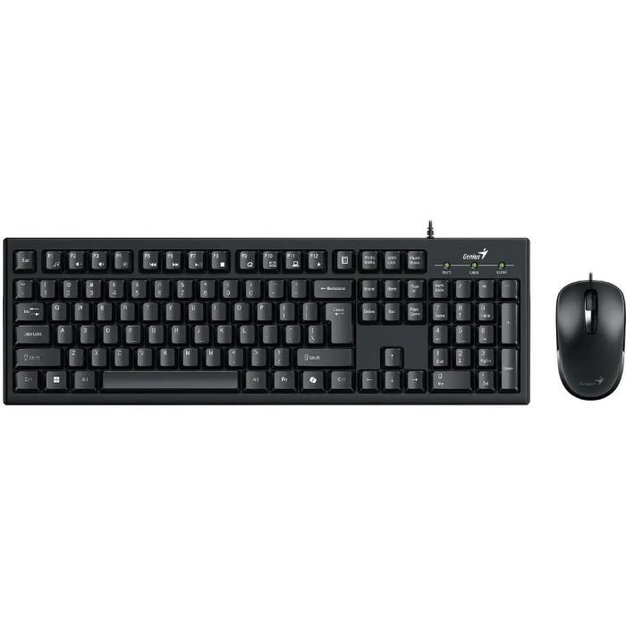 Комплект клавіатура та миша Genius KM-100SE, AI, EN/UKR, чорний