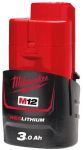 Акумулятор Milwaukee Redlithium M12 12В 3А·год 0.2кг Акумулятор Milwaukee Redlithium M12 12В 3А·год 0.2кг