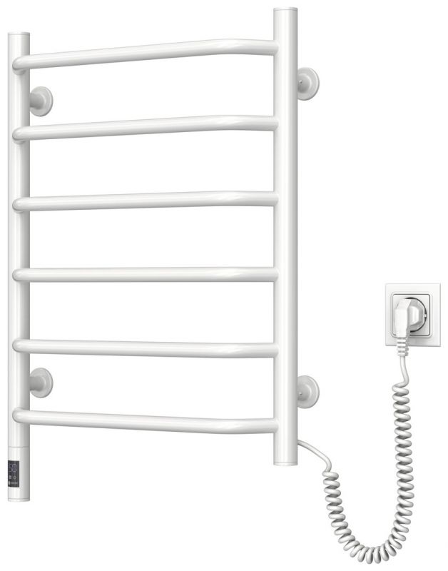 Рушникосушка Navin електрична Блюз, 600х480х123мм, таймер-регулятор, сталь, білий, праве підключення