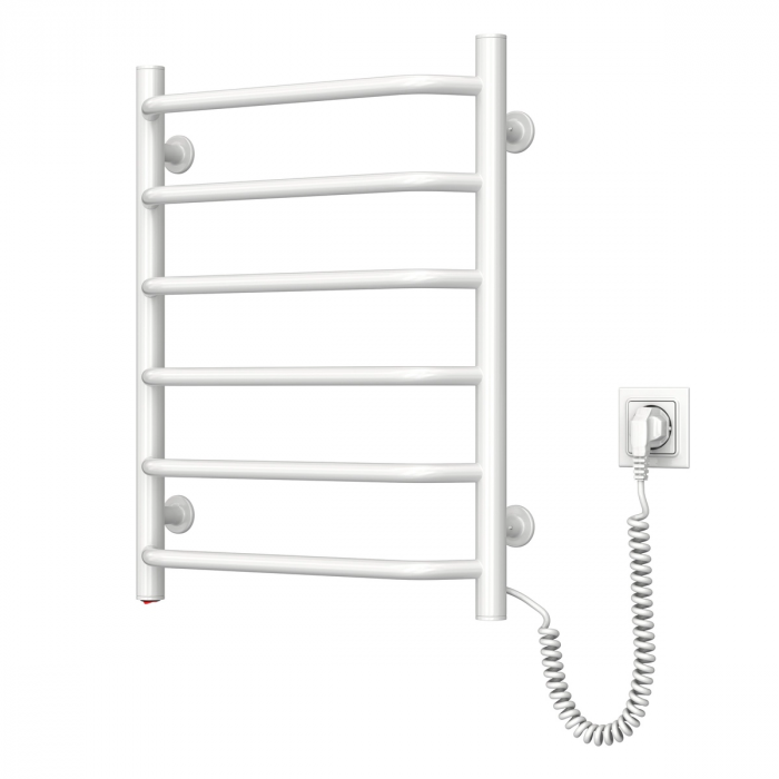 Рушникосушка Navin електрична Блюз, 600х480х123мм, кнопка, сталь, білий, праве підключення