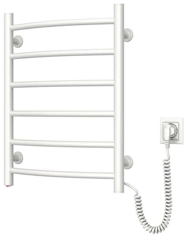 Рушникосушка Navin електрична Камелія, 600х480х104мм, кнопка, сталь, білий, праве підключення