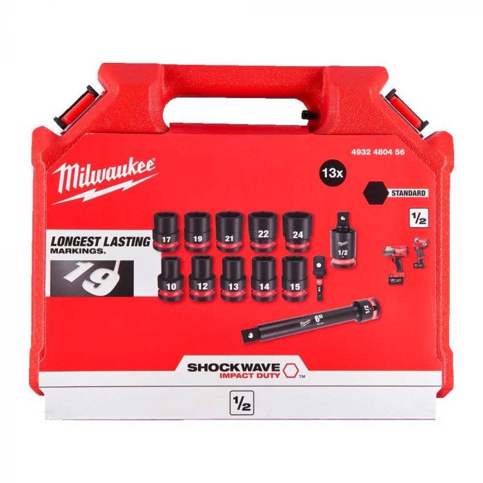 Набір торцевих головок Milwaukee, 1/2", 13шт, 10-24мм, кейс