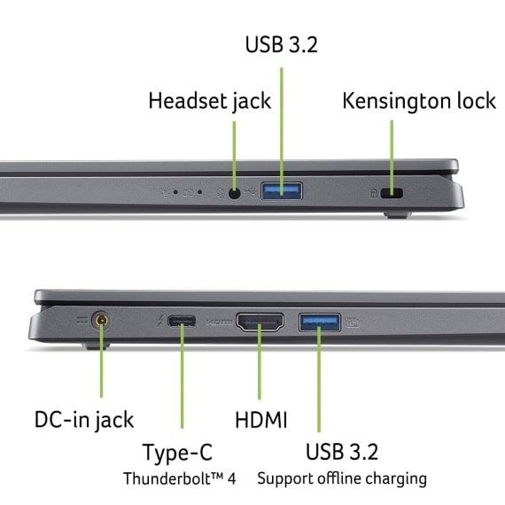 Ноутбук Acer Aspire 15 A15-51M 15.6" FHD IPS, Intel i9-13900H, 32GB, F1TB, UMA, Lin, сірий