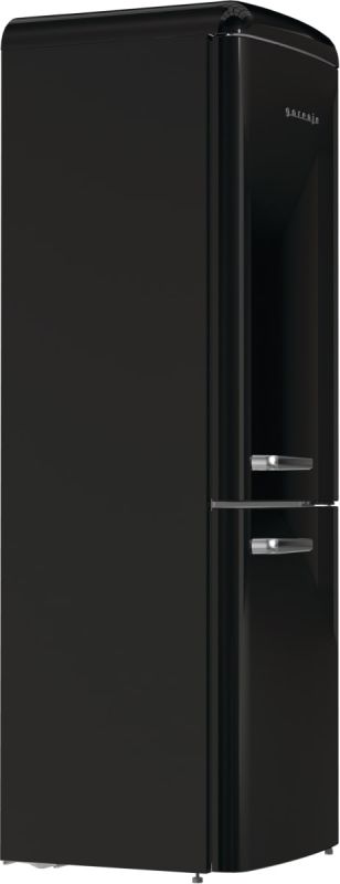 Холодильник з нижн. мороз. камерою Gorenje, 194x66x60см, 2 двері, 204(96)л, А++, Retro, NoFrost+, Внутр. Диспл, Зона св-ті, чорний