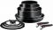 Набір посуду Tefal Ingenio Easy Cook & Clean, 10предметів, алюміній, нержавіюча сталь, бакеліт, чорний