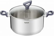 Каструля Tefal Daily Cook з кришкою, 24см, нержавіюча сталь, алюміній, бакеліт