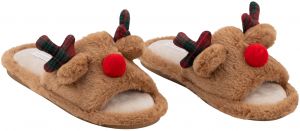 Взуття домашнє Ardesto Christmas 36/37 розмір, 100% поліестер, підошва 100% гума, коричневий