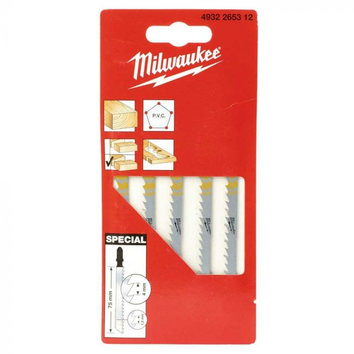 Полотно пиляльне для електролобзика Milwaukee Special по дереву, крок зуба 4.5ммх75мм, 5шт