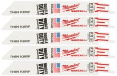 Полотно пиляльне для шабельної пилки Milwaukee THIN KERF універсальне, крок зуба 1.4ммх150мм, 5шт