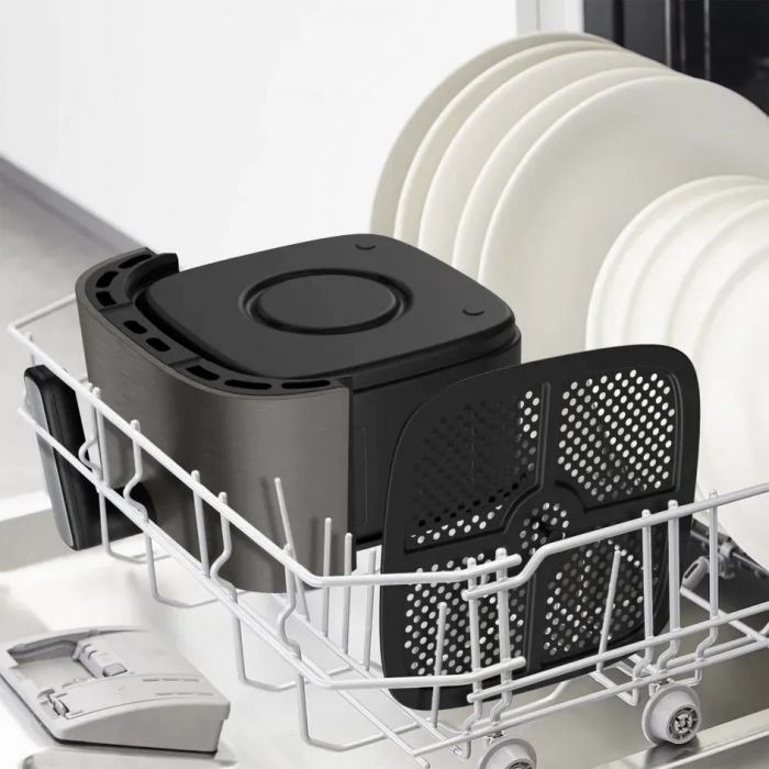 Мультипіч Tefal Easy Fry Silence, 1670Вт, чаша-5л, сенсорне керув., 10 програм, пластик, темно сірий-чорний