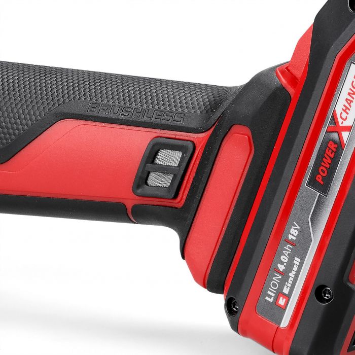 Шліфмашина кутова акумуляторна Einhell TP-AG 18/125 F Li BL - Solo, PXC, 18В, безщіткова, 125 мм, 8500 об/хв, плаский редуктор, 1.57кг (без АКБ та ЗП)