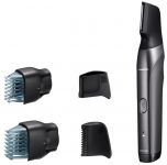 Тример Panasonic, для бороди, вусів, голови та тіла, мережа+акум., насадок-4, чохол, швидка зарядка, сірий