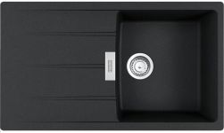 Мийка кухонна Franke Centro, фраграніт, прямокутник, з крилом, 860х500х200мм, чаша - 1, накладна, CNG 611-86, онікс