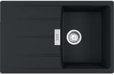 Мийка кухонна Franke Centro, фраграніт, прямокутник, з крилом, 780х500х200мм, чаша - 1, накладна, CNG 611-78, чорний матовий