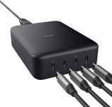 Зарядний пристрій мережевий Trust Maxo 240Вт,GaN, 4xUSB-C,PD, чорний