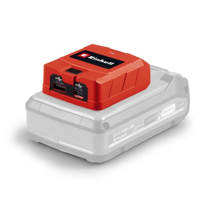 Зарядний пристрій USB акумуляторний Einhell TC-CP 18 Li USB A/C - Solo, PXC, 18В, Type-A/Type-C, 2 A, 0.06 кг (без АКБ і ЗП)