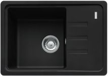 Мийка кухонна Franke Malta, фраграніт, прямокутник, з крилом, 620х435х200мм, чаша - 1, врізна, оборотна, BSG 611-62, чорний матовий
