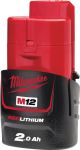 Акумулятор Milwaukee Redlithium M12 12В 2А·год 0.178кг Акумулятор Milwaukee Redlithium M12 12В 2А·год 0.178кг