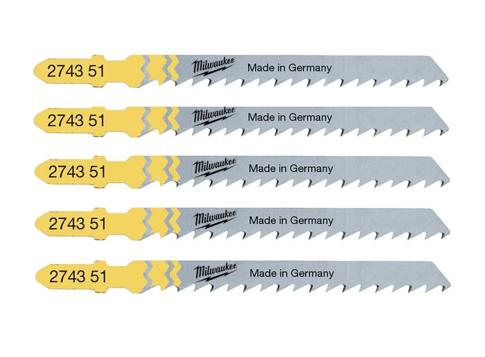 Полотно пиляльне для електролобзика Milwaukee T101D по дереву, крок зуба 4ммх75мм, 5шт