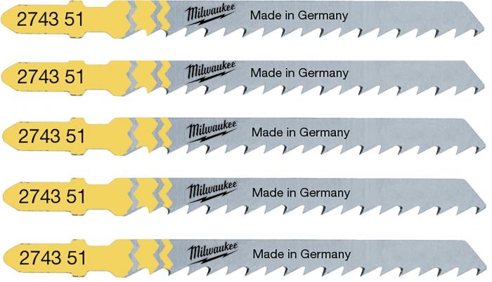 Полотно пиляльне для електролобзика Milwaukee T101D по дереву, крок зуба 4ммх75мм, 5шт