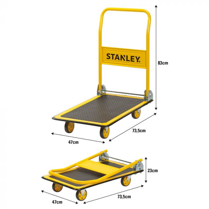 Візок вантажний Stanley платформний, антиковзна поверхня, платформа 73,5x47см, до 150кг, вага 7.7кг