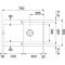 Мийка кухонна Franke Maris, фраграніт, прямокутник, з крилом, 780х500х200мм, чаша - 1, врізна, MRG 611, сірий камінь
