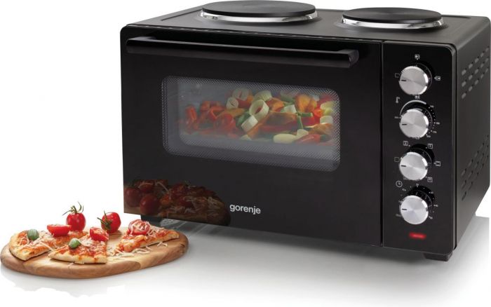 Міні піч Gorenje, 30л, 52x32х40.5см, 2 електричні конф., чорний