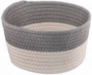 Кошик плетений для зберігання Ardesto Vigor 3.5л, бавовняний шпагат, сірий, білий
