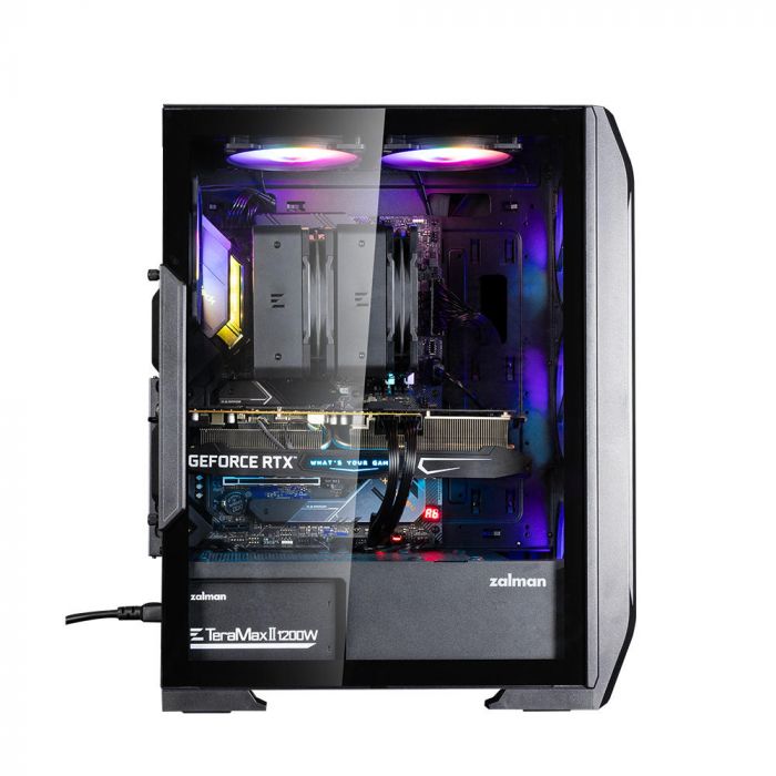 Корпус Zalman N7 Plus V2 без БЖ, 1xUSB3.0, 2xUSB2.0, 6x120мм RGB Rainbow,  1x120мм, VGA 340мм, LCS ready, TG Side Panel, ATX, чорний