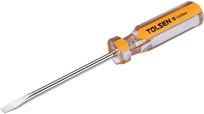 Викрутка Tolsen плоска, SL6x100мм, сталь CrV