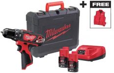 Шурупокрут-дриль акумуляторний Milwaukee M12 BPD-202C 12В 2х2А·год 30Нм 0·1500об/хв ЗП C12C жилет кейс 1.2кг Шурупокрут-дриль акумуляторний Milwaukee M12 BPD-202C 12В 2х2А·год 30Нм 0·1500об/хв ЗП C12C жилет кейс 1.2кг