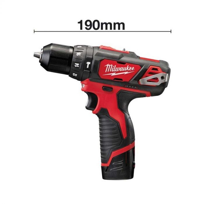 Шурупокрут-дриль акумуляторний Milwaukee M12 BPD-202C 12В 2х2А·год 30Нм 0·1500об/хв ЗП C12C жилет кейс 1.2кг