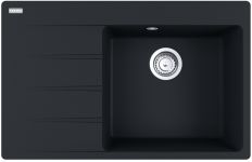 Мийка кухонна Franke Centro, фраграніт, прямокутник, з крилом зліва, 780х500х200мм, чаша - 1, врізна, CNG 611-78 TL , чорний матовий