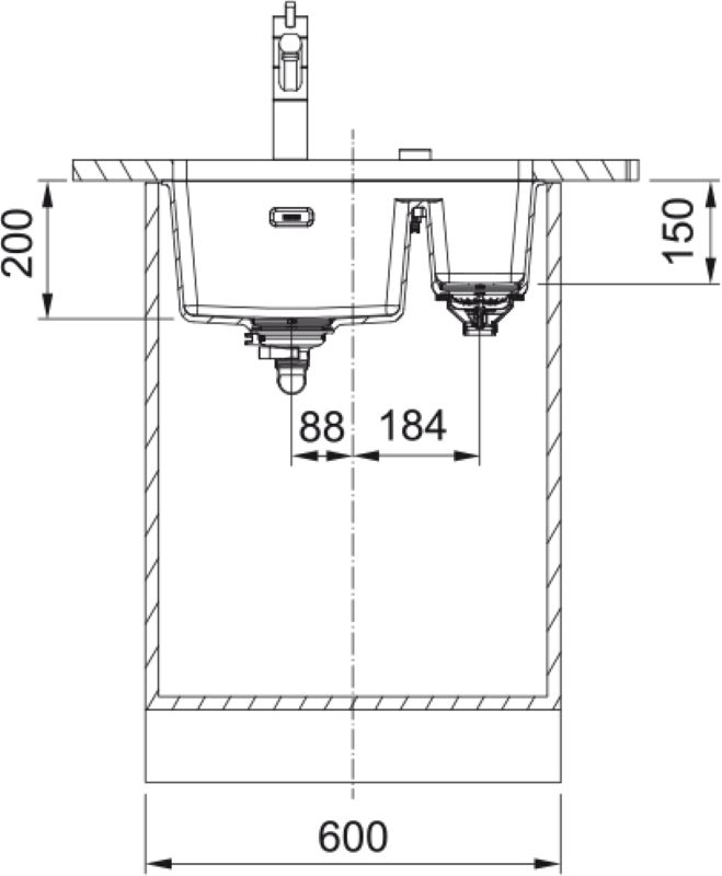 Мийка кухонна Franke Maris, фраграніт, прямокутник, без крила, 553х433х200мм, чаша - 1.5, під стільницю, MRG 160, сірий камінь Мийка кухонна Franke Maris, фраграніт, прямокутник, без крила, 553х433х200мм, чаша - 1.5, під стільницю, MRG 160, сірий камінь
