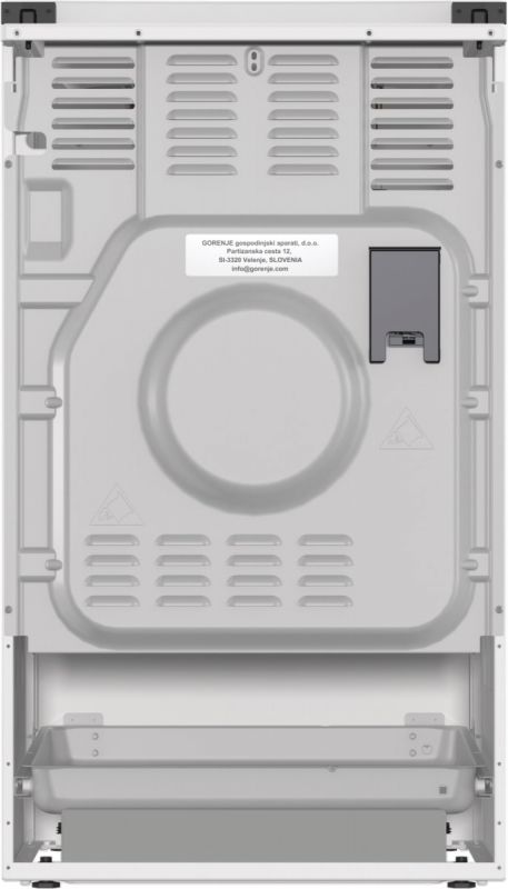 Плита Gorenje комбінована, 70л, 50x60см, дисплей, емальовані реш, програматор IconLed, кришка-метал, білий
