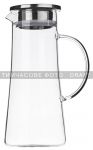 Глечик з кришкою Ardesto 1400мл, боросилікатне скло, нержавіюча сталь, прозорий