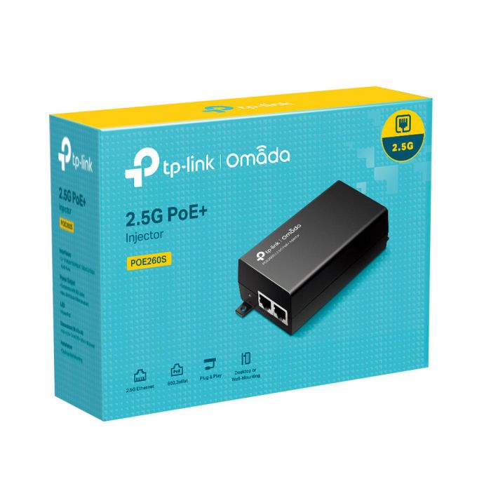 Інжектор PoE TP-LINK TL-POE260S 1x2.5GE, 1x2.5GE PoE, 30Вт