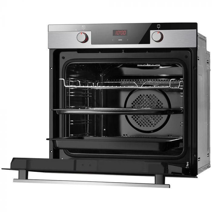 Духовка електр. Hansa, 60см, 77л, A,  гриль, емаль легкого очищення, диспл., нержавіюча сталь