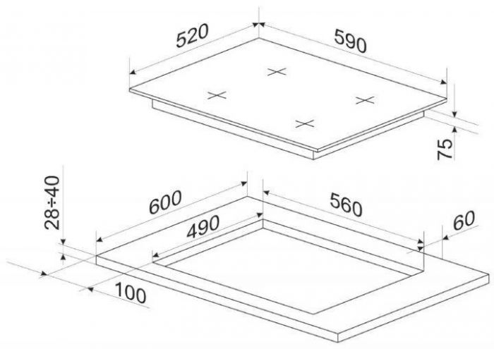 Варильна поверхня Hansa газова, 60см, чавун, білий