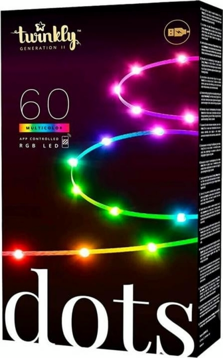 Гірлянда Smart LED Twinkly Dots Lights RGB 60 IP20 3м кабель прозорий без БЖ